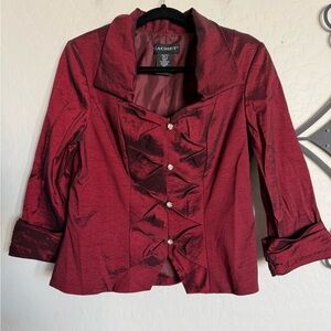 CACHET Deep Red Satin Evening Jacket - 12